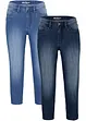 Lot de 2 jeans slim, taille moyenne, longueur genou, bonprix