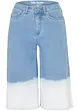 Bermuda en jean extensible Wide Leg, taille moyenne, dip dye, John Baner JEANSWEAR