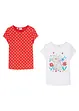 Lot de 2 t-shirts fille en coton, bonprix