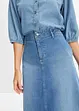 Jupe en jean extensible, longueur midi, bonprix