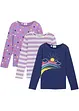 Lot de 3 T-shirts manches longues fille, bonprix