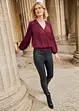 Blouse en satin style portefeuille, bonprix