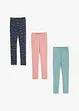 Lot de 3 leggings fille en jersey de coton extensible, bonprix