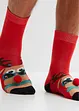 Lot de 2 paires de chaussettes thermiques avec pompons et yeux, avec carte cadeau, bpc bonprix collection