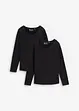 Lot de 2 T-shirts manches longues, bonprix