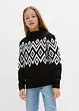 Pull en maille fille à motif norvégien, bonprix