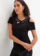 T-shirt à application de strass et découpes, BODYFLIRT