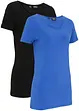 Lot de 2 T-shirts longs avec inscription, bonprix