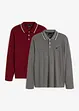 Lot de 2 polos manches longues 100% coton, bonprix