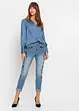 Jean slim taille mi-haute, court, bonprix