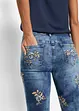 Jean slim à broderie florale, bonprix