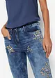 Jean slim à broderie florale, bonprix
