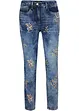 Jean slim à broderie florale, bonprix