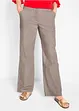 Pantalon en lin majoritaire avec taille élastiquée, bonprix