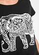 T-shirt en coton avec imprimé placé, manches courtes, bonprix