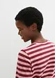 T-shirt manches longues rayé à broderies, bonprix