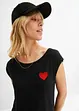 T-shirt court devant long derrière en viscose fluide, bonprix