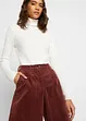 Jupe-culotte en velours côtelé stretch avec taille haute confortable, longueur 7/8, bonprix