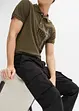 Pantalon droit loose à poches cargo et taille élastiquée, bonprix