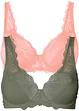 Lot de 2 soutiens-gorge à armatures avec dentelle, bonprix
