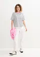 Pantalon en coton et lin, taille haute, bonprix