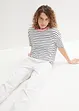 Pantalon en coton et lin, taille haute, bonprix