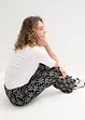 Pantalon palazzo imprimé avec taille élastiquée, bonprix