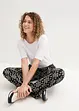 Pantalon palazzo imprimé avec taille élastiquée, bonprix