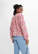 Blouse à fleurs en viscose texturée, bonprix