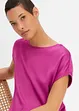 T-shirt avec empiècement en satin, bonprix