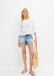 Short en jean, taille moyenne, extensible, bonprix