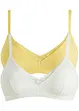 Lot de 2 soutiens-gorge bralette coton rembourrés sans armatures, bonprix
