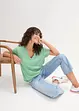 Lot de 5 T-shirts longs et amples à col V, bonprix