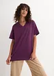 Lot de 5 T-shirts longs et amples à col V, bonprix