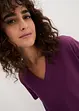 Lot de 5 T-shirts longs et amples à col V, bonprix