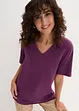 Lot de 5 T-shirts longs et amples à col V, bonprix