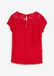 Blouse t-shirt en dentelle cordée, bonprix