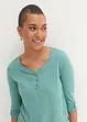 T-shirt manches longues à col boutonné, 100% coton, bonprix