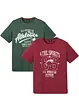 Lot de 2 T-shirts à imprimés sportifs, bonprix