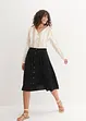 Jupe midi en lin majoritaire, bonprix