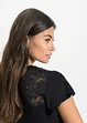 T-shirt col tunisien en jersey viscose avec dentelle, bonprix
