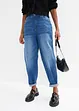 Jean barrel taille haute, coton, bonprix