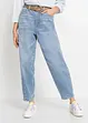 Jean barrel taille haute, coton, bonprix