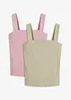 Lot de 2 tops en coton côtelé, bonprix