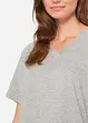 Lot de 5 T-shirts longs et amples à col V, bonprix
