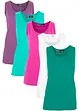 Lot de 5 débardeurs longs 100% coton, bonprix