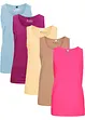Lot de 5 débardeurs longs 100% coton, bonprix