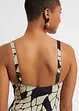 Maillot 1 pièce sculptant, maintien léger, col V, bonprix