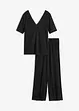 Pyjama en viscose mélangée avec pantalon large, bonprix