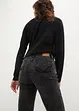 Jean straight, taille moyenne, cropped, extensible, bonprix